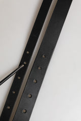 Dolce & Gabbana Black Double Strap Leather Silver Buckle Belt