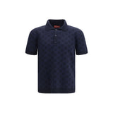 Gucci Blue Silk Polo Shirt