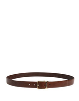 Dolce & Gabbana Men Brown Classic Leather Metal Buckle Belt