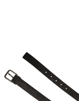 Dolce & Gabbana Men Black Classic Leather Metal Buckle Belt