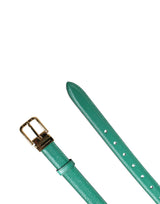 Dolce & Gabbana Men Green Classic Leather Metal Buckle Belt