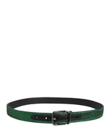 Dolce & Gabbana Men Green Lurex Polyester Metal Buckle Belt