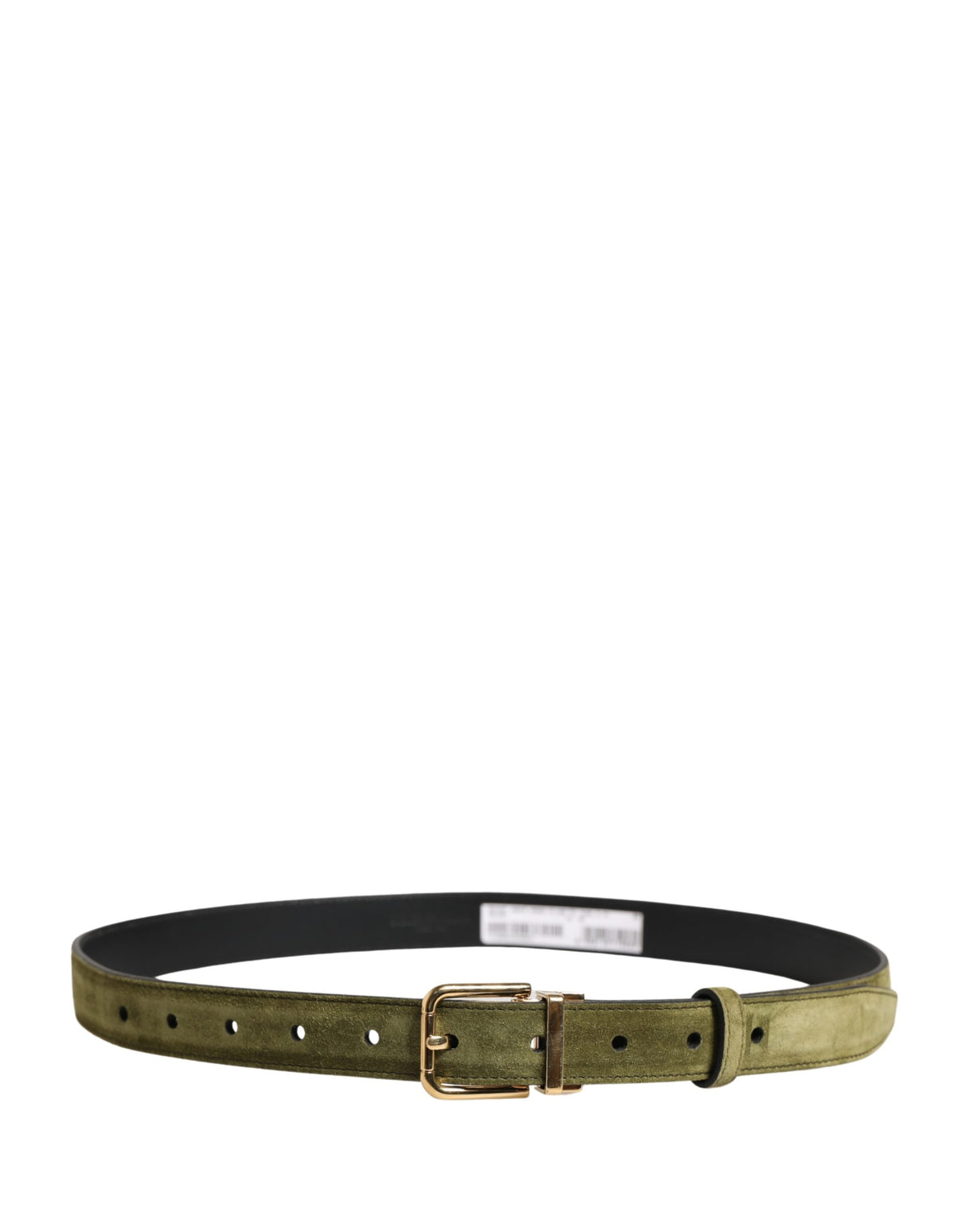 Dolce & Gabbana Men Green Velvet Leather Metal Buckle Belt