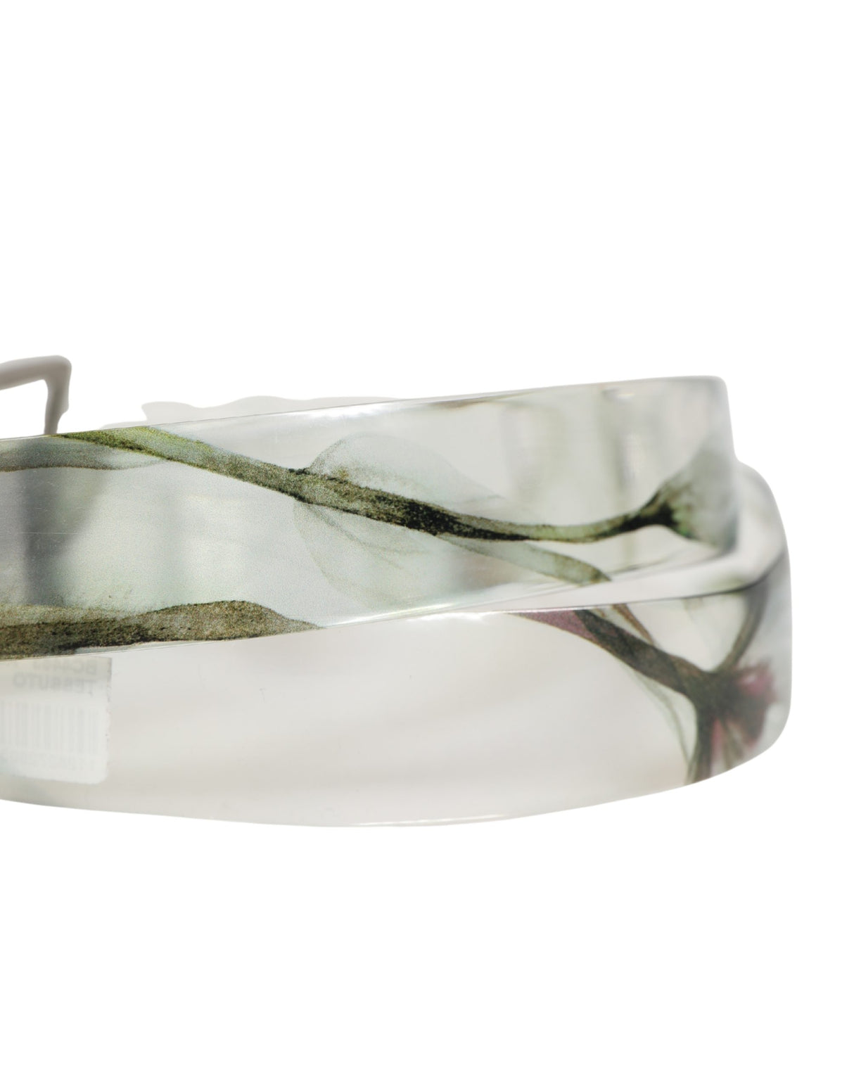 Dolce & Gabbana Men White Floral PVC Silver Metal Buckle Belt