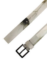 Dolce & Gabbana Men White Floral PVC Silver Metal Buckle Belt