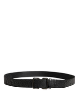 Dolce & Gabbana Men Black DG Logo Polyester Metal Buckle Belt
