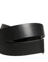 Dolce & Gabbana Men Black Classic Leather Metal Buckle Belt