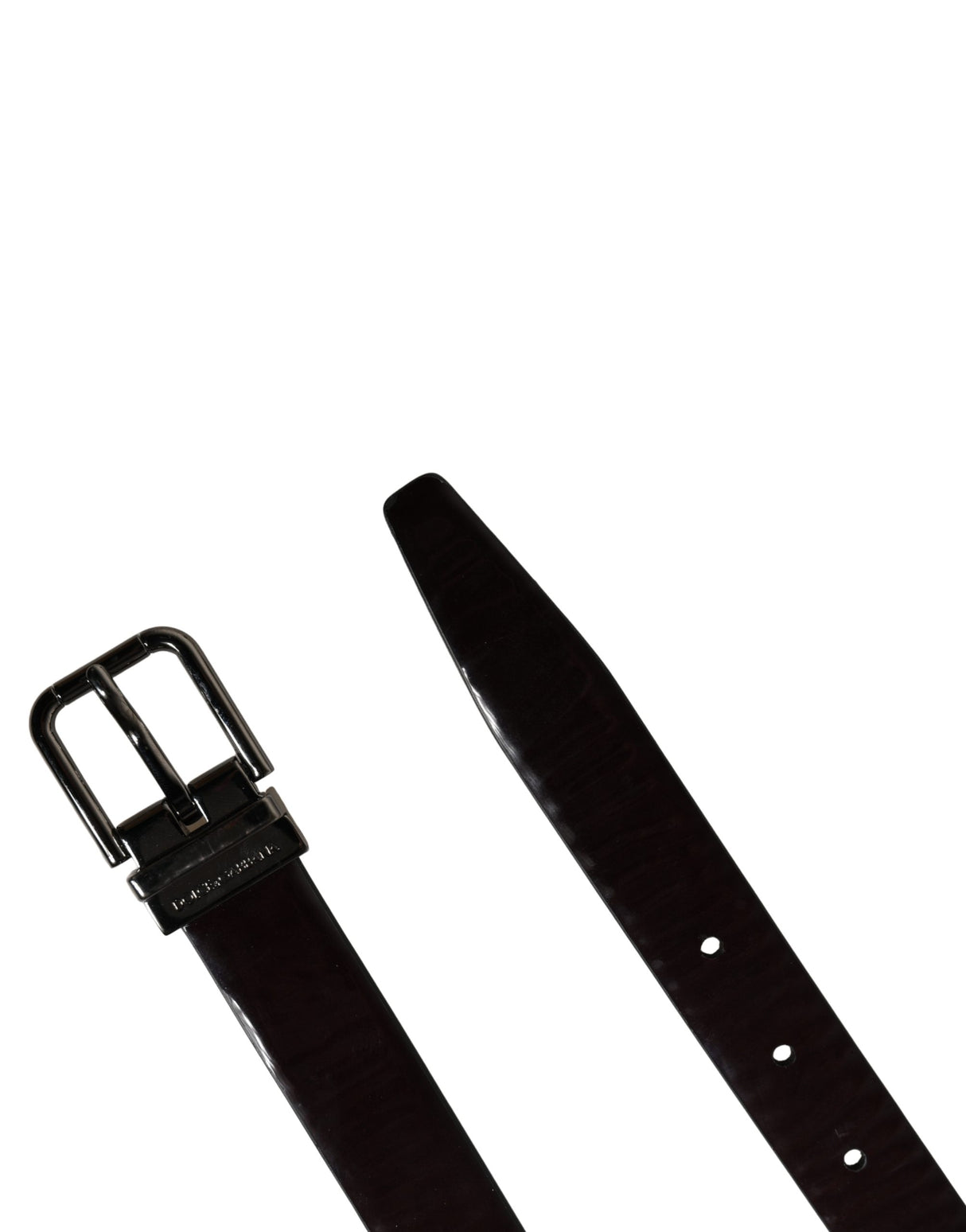 Dolce & Gabbana Men Black Classic Leather Metal Buckle Belt