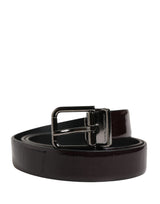 Dolce & Gabbana Men Black Classic Leather Metal Buckle Belt