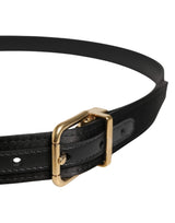 Dolce & Gabbana Men Black Classic Viscose Metal Buckle Belt