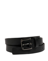 Dolce & Gabbana Black Double Strap Leather Silver Buckle Belt