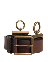 Dolce & Gabbana Men Brown Classic Leather Metal Buckle Belt