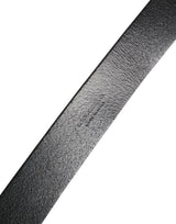 Dolce & Gabbana Black Calf Leather Silver Metal Buckle Belt