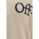Off-White Beige Cotton Sweatshirt