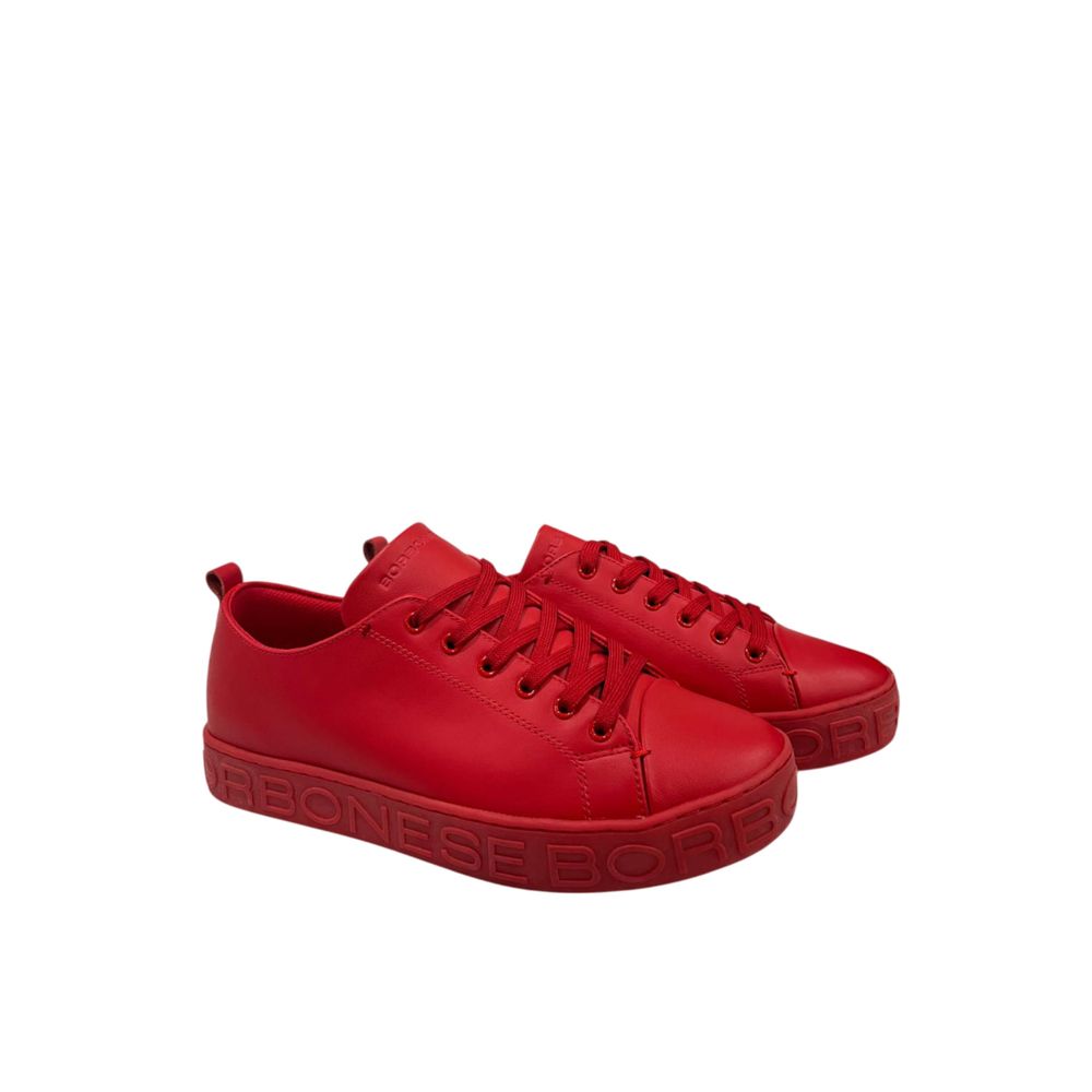 Borbonese Red Leather Men Sneaker