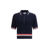 Thom Browne Blue Cotton Polo Shirt