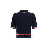 Thom Browne Blue Cotton Polo Shirt
