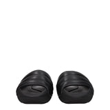 Balmain Black Leather Slippers