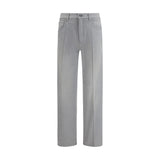 Prada Gray Cotton Straight-Leg Jeans