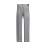 Prada Gray Cotton Straight-Leg Jeans