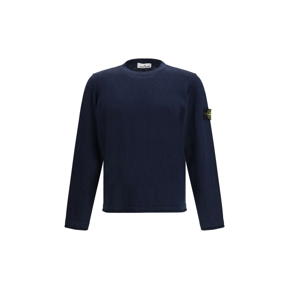 Stone Island Blue Cotton Sweatshirt