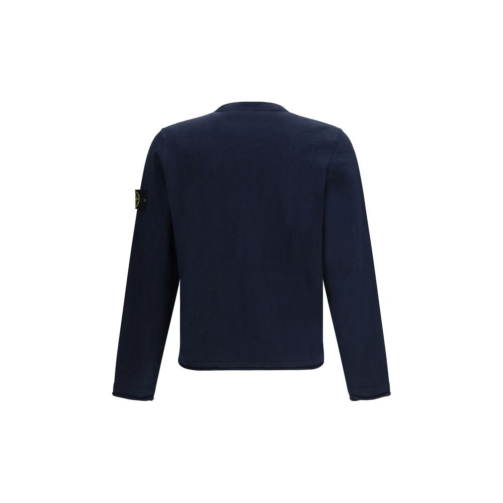 Stone Island Blue Cotton Sweatshirt