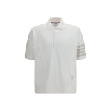 Thom Browne White Cotton Polo Shirt