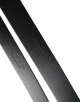 Dolce & Gabbana Black Double Strap Leather Silver Buckle Belt