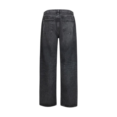 Agolde Black Cotton Straight-Leg Jeans