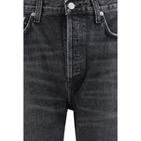 Agolde Black Cotton Straight-Leg Jeans