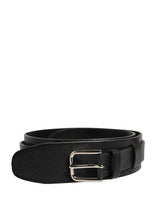Dolce & Gabbana Men Black Classic Leather Metal Buckle Belt