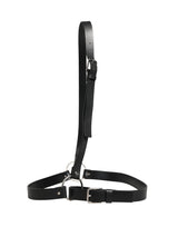 Dolce & Gabbana Black Double Strap Leather Silver Buckle Belt