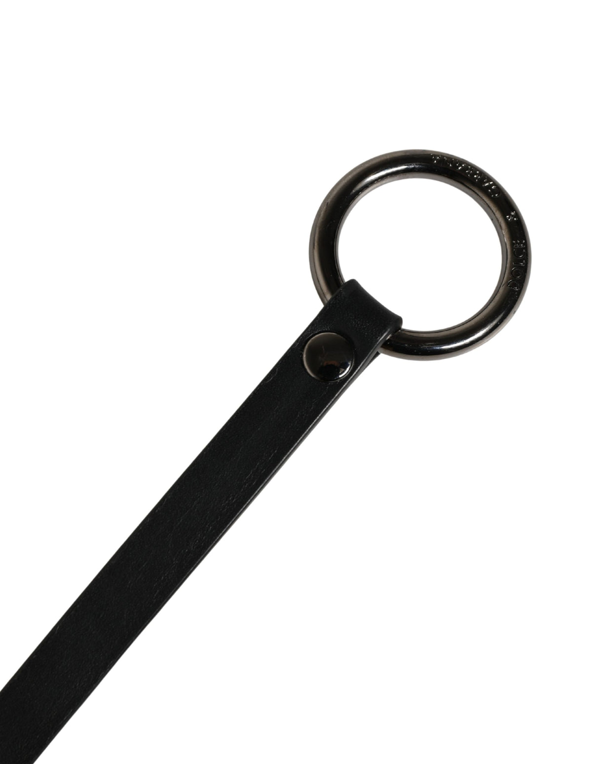 Dolce & Gabbana Men Black Calfskin Leather Metal Buckle Belt