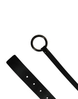 Dolce & Gabbana Men Black Calfskin Leather Metal Buckle Belt