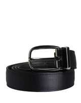 Dolce & Gabbana Men Black Classic Viscose Metal Buckle Belt