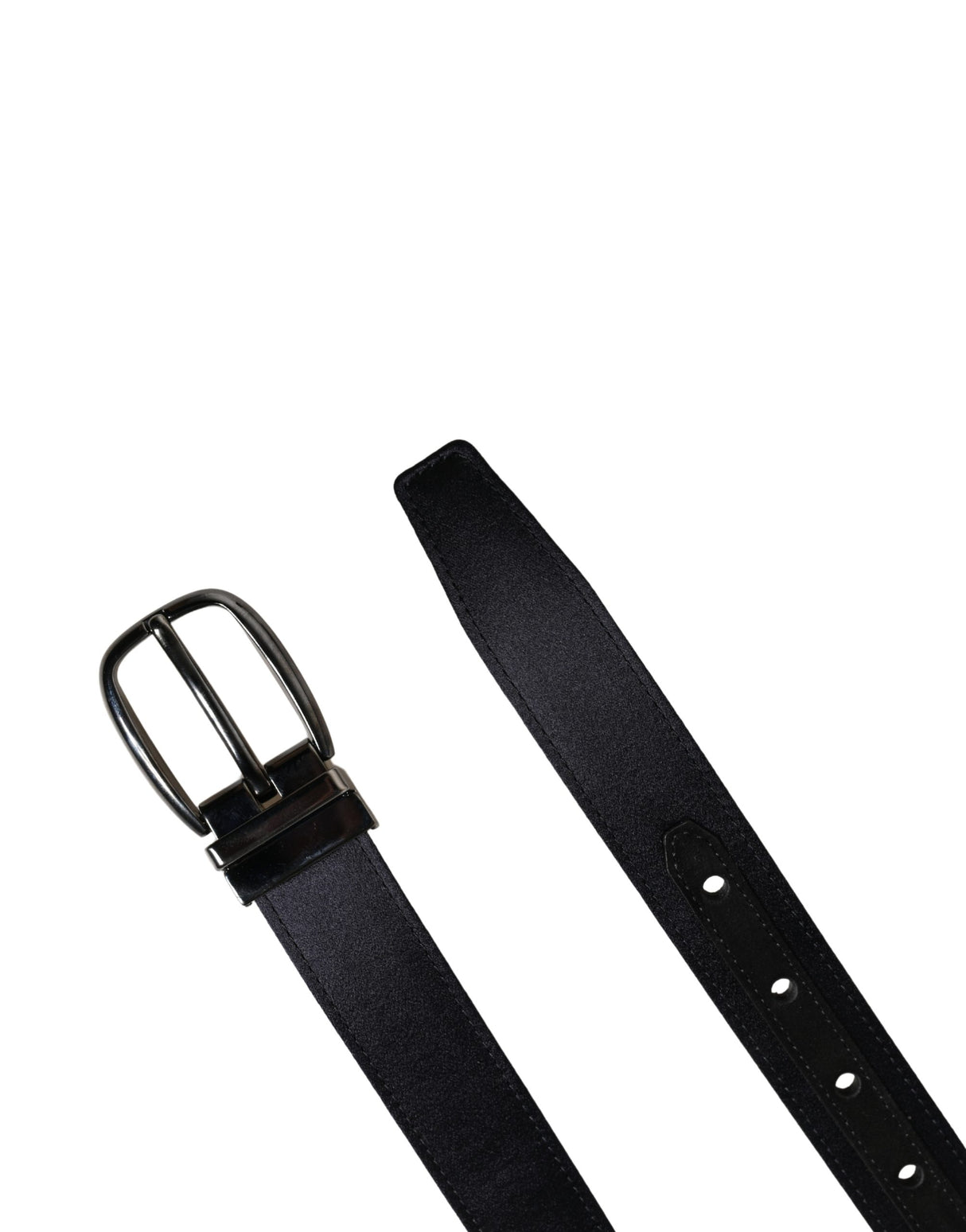 Dolce & Gabbana Men Black Classic Viscose Metal Buckle Belt