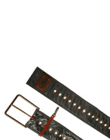 Dolce & Gabbana Men Black Wide Leather DG Metal Buckle Belt