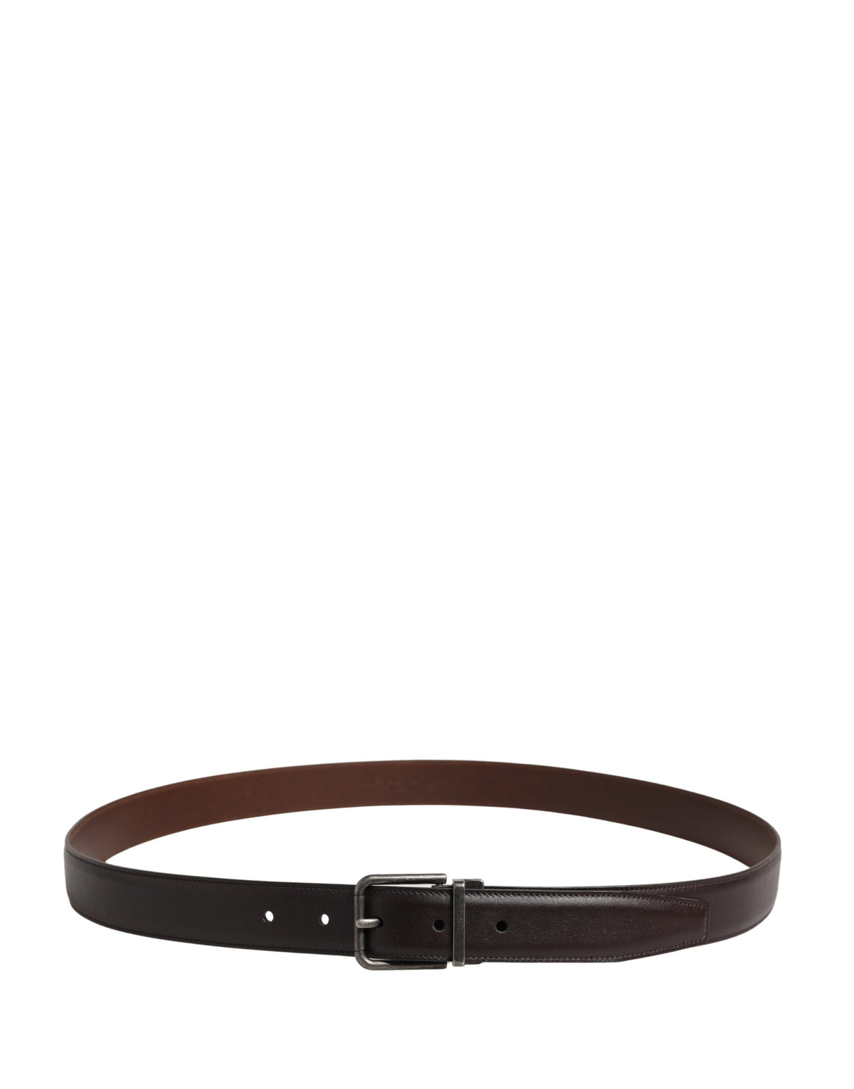 Dolce & Gabbana Men Brown Classic Leather Metal Buckle Belt