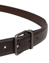 Dolce & Gabbana Men Brown Classic Leather Metal Buckle Belt