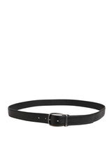 Dolce & Gabbana Men Black Classic Leather Metal Buckle Belt