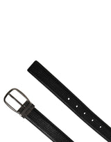 Dolce & Gabbana Men Black Classic Leather Metal Buckle Belt