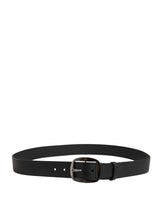 Dolce & Gabbana Men Black Classic Leather Metal Buckle Belt