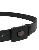 Dolce & Gabbana Men Black Calfskin Leather Square Buckle Belt
