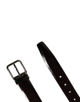 Dolce & Gabbana Men Black Calfskin Leather Metal Buckle Belt