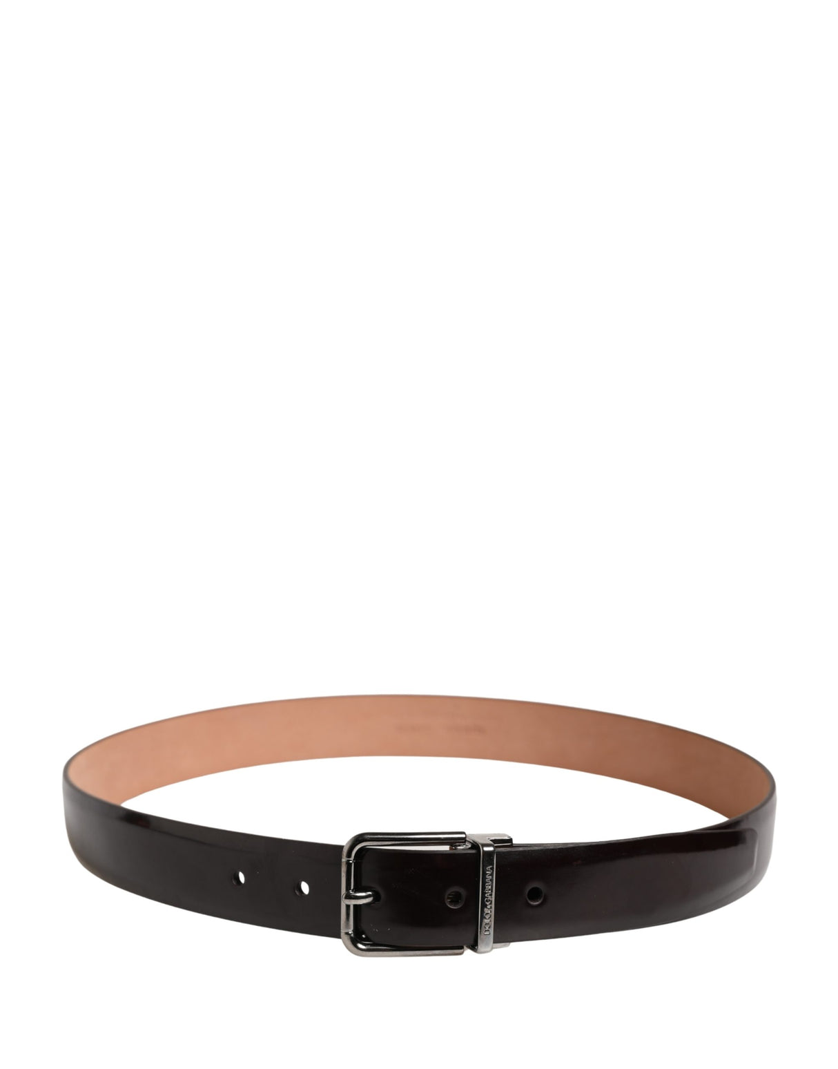 Dolce & Gabbana Men Black Calfskin Leather Metal Buckle Belt