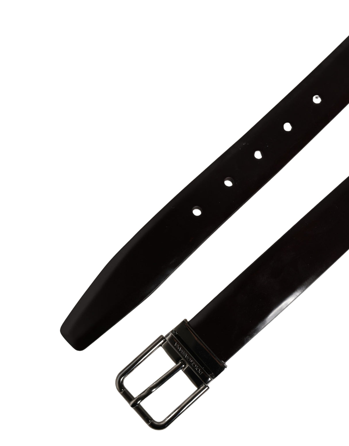 Dolce & Gabbana Men Black Calfskin Leather Metal Buckle Belt