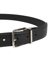 Dolce & Gabbana Men Black Classic Leather Metal Buckle Belt