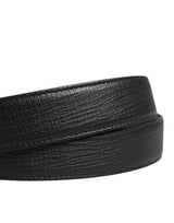Dolce & Gabbana Men Black Classic Leather Metal Buckle Belt