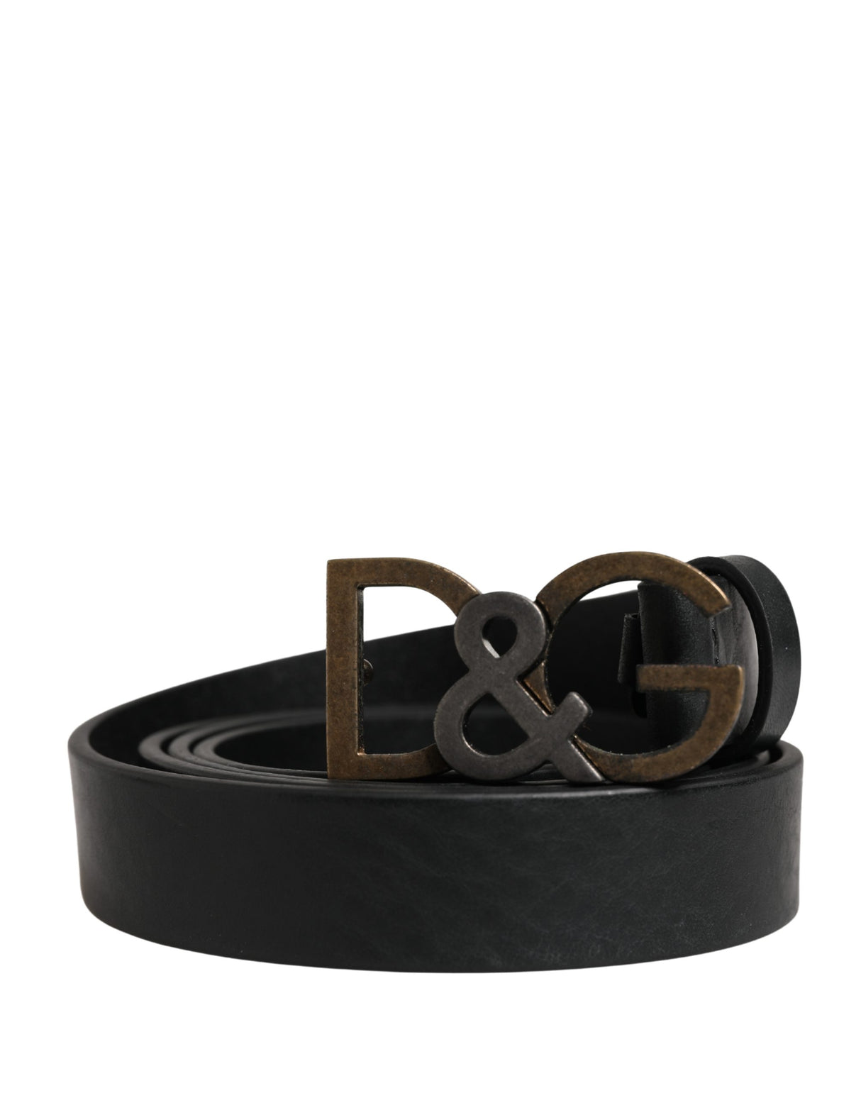 Dolce & Gabbana Men Black Classic Leather Logo Buckle Belt