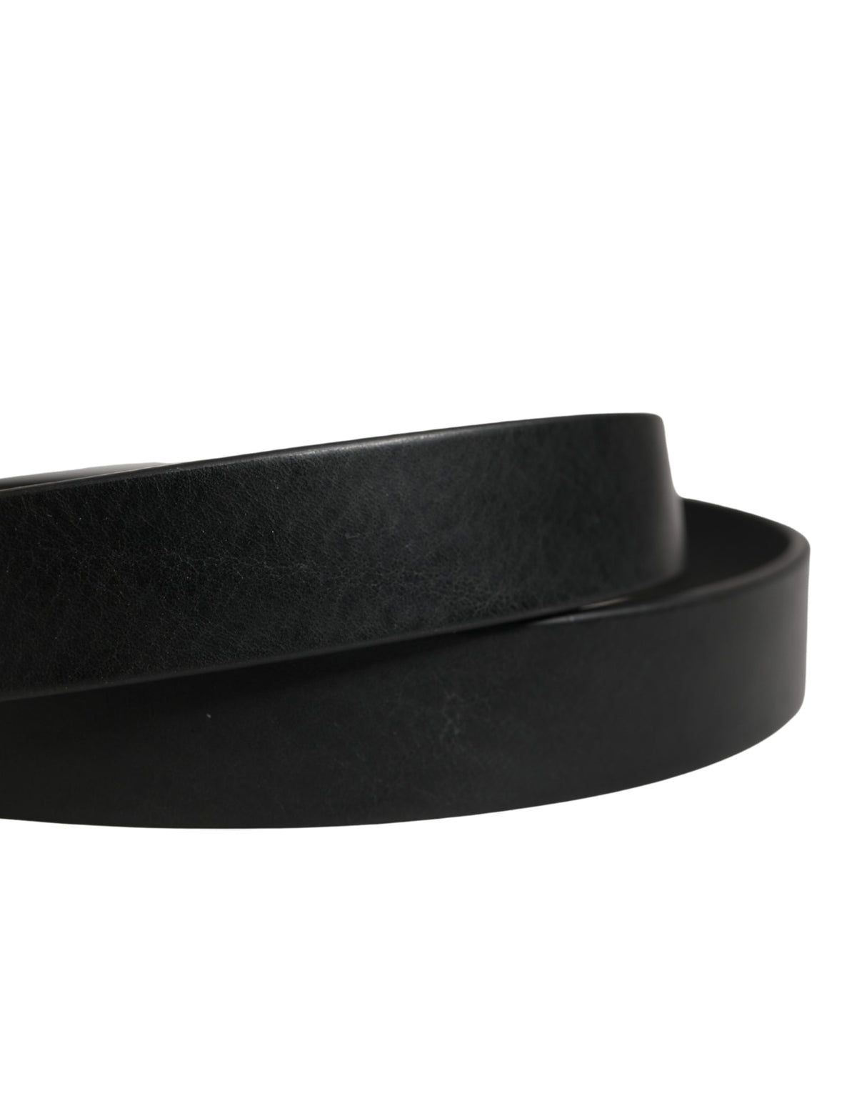 Dolce & Gabbana Men Black Classic Leather Logo Buckle Belt